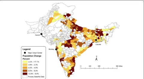 Figure 3 Population change in India, 1918–1919.