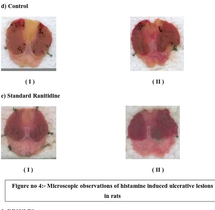 Figure no 4:- Microscopic observations of histamine induced ulcerative lesions 