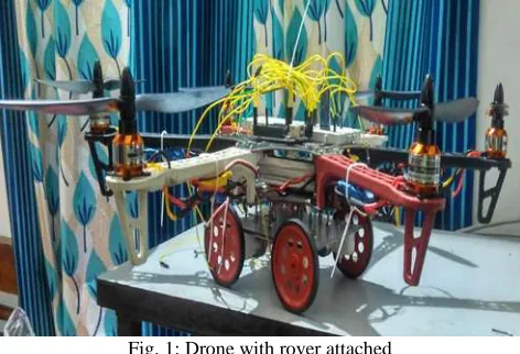 Fig. 1: Drone with rover attached 