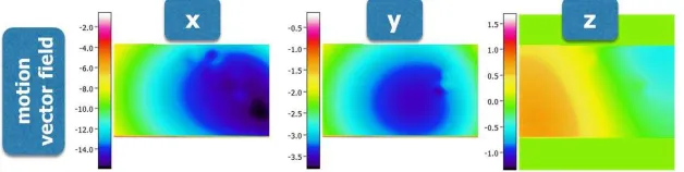 Fig. 4  A characteristic example of three 3D MVFs in the orthogonal Cartesian directions x, y and z, respectively