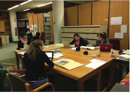 Figure 3. Students working in the Mayibuye Archives
