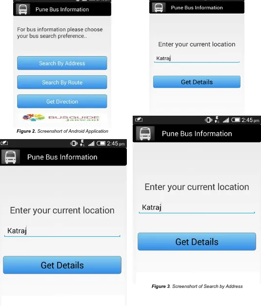 Figure 2. Screenshort of Android Application 