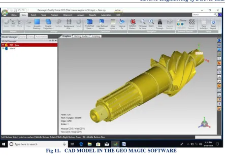 Fig 11.   CAD MODEL IN THE GEO MAGIC SOFTWARE 