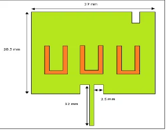 Fig. 1: proposed U shaped slotted micro strip patch antenna 