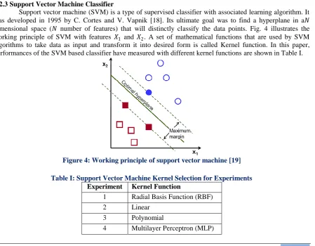 Figure 4: Working principle of support vector machine [19]   