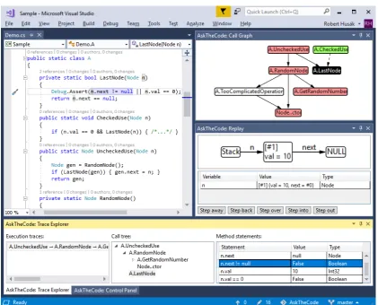Figure 2: AskTheCode in Microsoft Visual Studio 2017