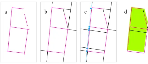 Fig. 6. Oversegmenting the ground plane.with their sot-edge extensions (black) partition the plane