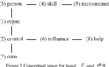 Figure 5 Conceptual space for [+HAND]  
