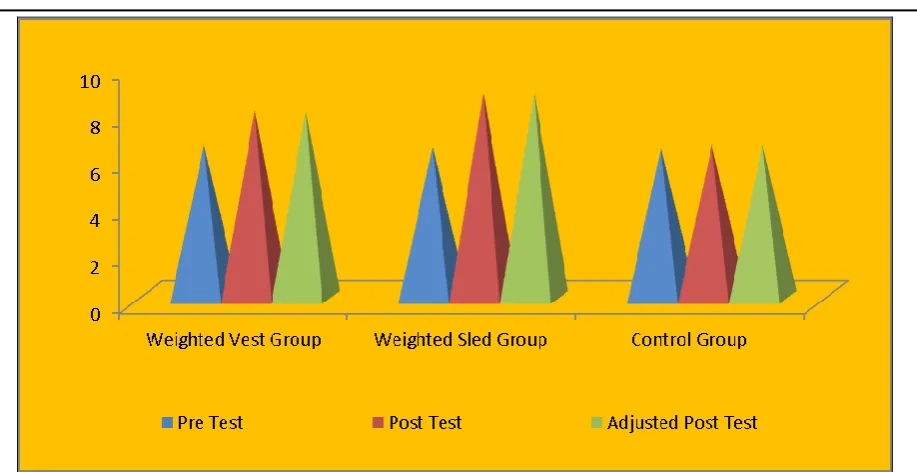 Figure 1: Pyramid Diagram on Elastic Power of Weighted Vest  Weighted Sled Training and Control Groups 