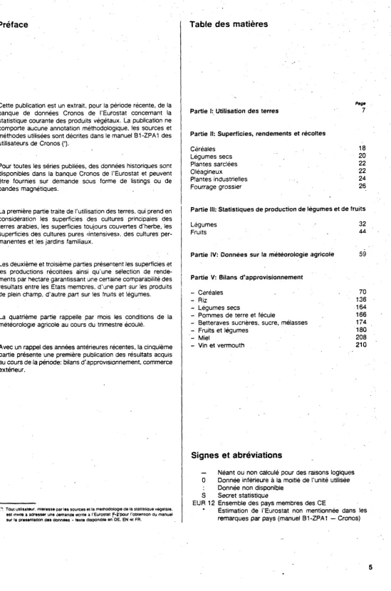 Table des matières 