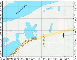 Figure 1. A real view of the sampling area with marked sample point. 