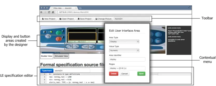 Figure 3: The graphical environment of PVSio-web.
