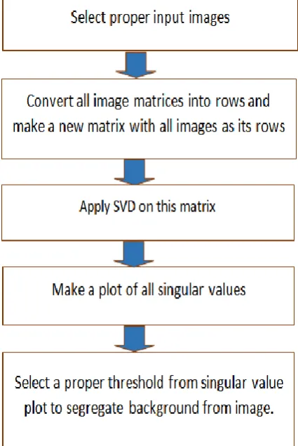 Figure 1.  This flow diagram explains the process of background segregation using SVD