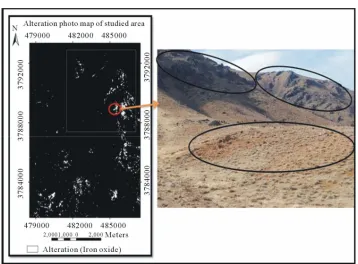 Figure 6. ETM7+ image processing with PCA method and check field. 