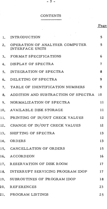TABLE OF IDENTIFICATION NUMBERS 