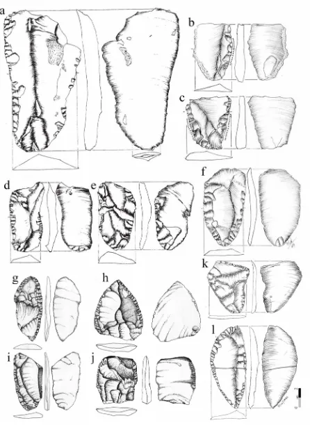 Figure 6.  Samples of unifacial tools found in sites with fishtail projectile points in 