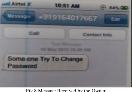 Fig. 6: Message Received by the Owner 