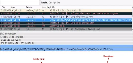 Fig. 13: Wireshark Interface capture for a message from a secure application 