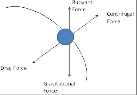 Fig. 1: Forces on Particles of Cyclone Separator 