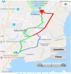 Fig 3: Google Map Interrface  