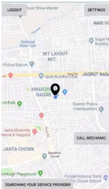 Fig 7.4 : Map activity where user can search for service provider. 
