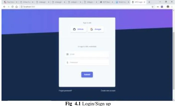 Fig  4.1 Login/Sign up 
