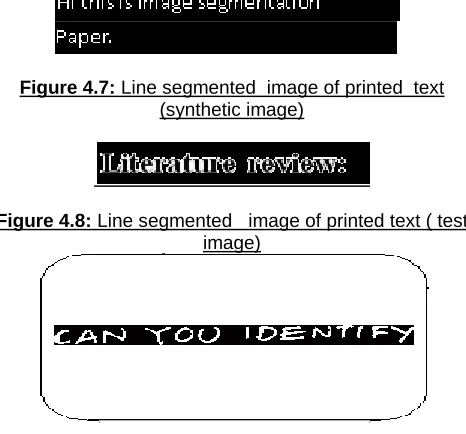 Figure 4.7:  Line segmented  image of printed  text (synthetic image) 