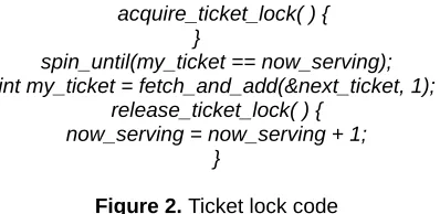 Figure 2.  Ticket lock code 