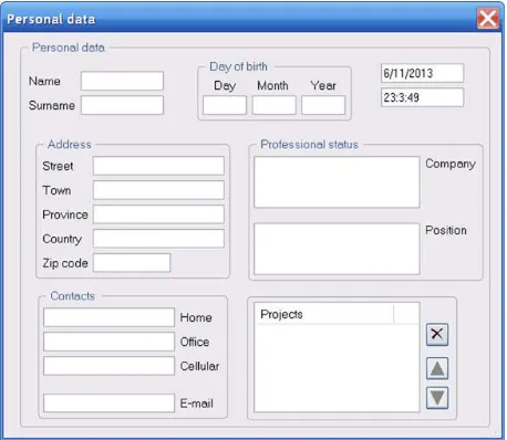 Figure 1. The default view of Personal data. 