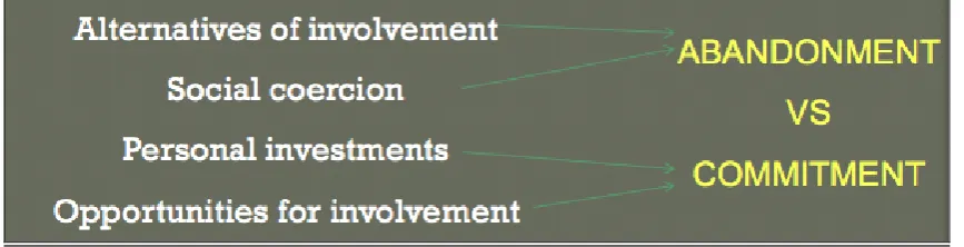 Figure 1: Model of commitment to sports with the determinants of commitment and its effects, Scanlan, Simons, Carpenter, Schmidt and Keeler (1993) (Own elaboration) 