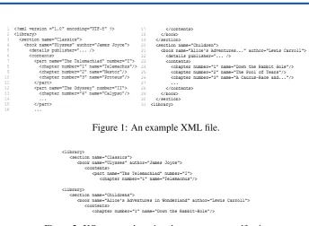 Figure 2: XQuery results using the ancestor–or–self axis.