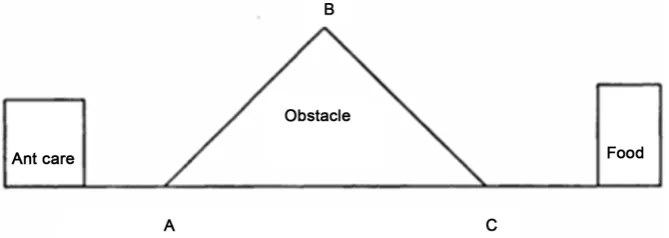 Figure 1. Figure of path for ants to find food. 