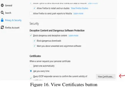 Figure 16. View Certificates button 