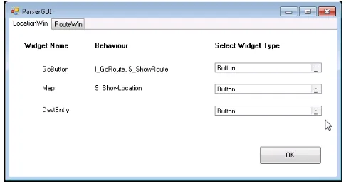 Figure 4: Mock up of parser GUI