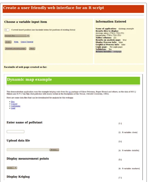Figure 3 One web page of Rwui, on which input items are added. One of the twenty web pages that comprise Rwui