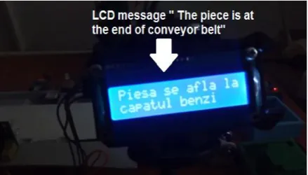 Figure 15. LCD message “Error the piece is not on conveyor belt”   