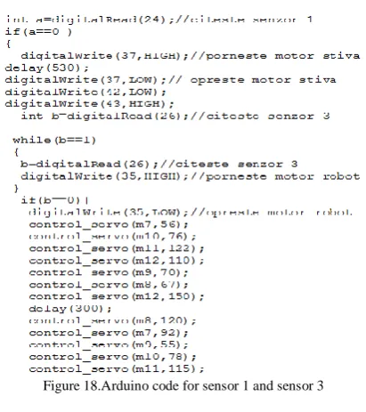 Figure 18.Arduino code for sensor 1 and sensor 3  