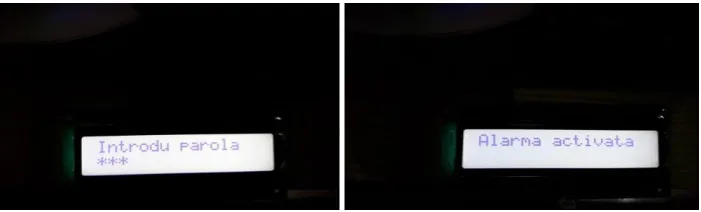 Figure 8.  System’s LCD with messages that are used to interract with the user  