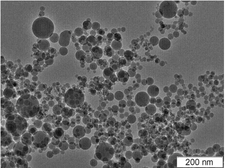 Figure 3. Electronic photograph of silica nanoparticles with an average size of 28.3 nm
