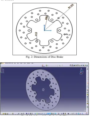 Fig. 3: Modeling of disc Brake in CATIA 