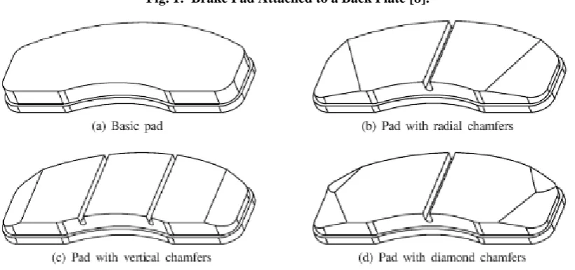 Fig. 1:  Brake Pad Attached to a Back Plate [8]. 