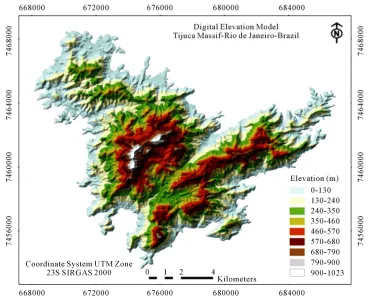 Figure 1. Rocky outcrop on real (modeled) and planimetric surface. 