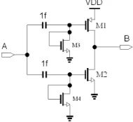 Figure 4. The other Sample of Inverter Circuit Using the Quasi-Floating-Gate Transistor [11]