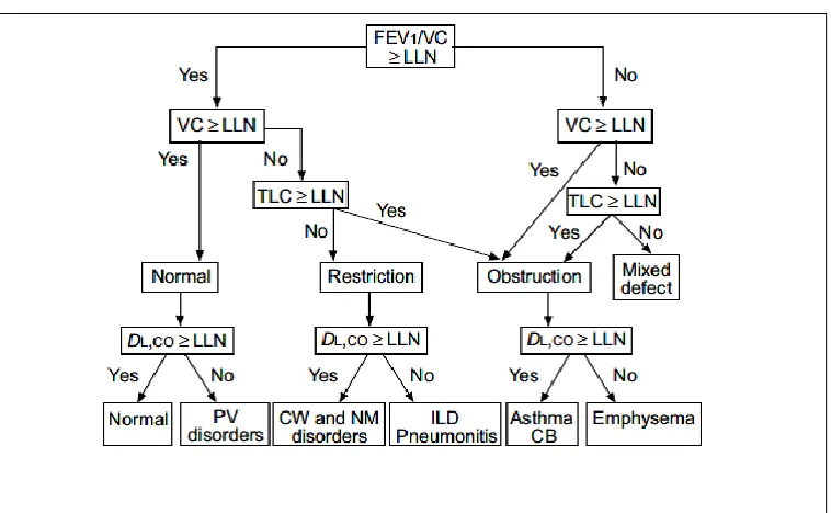 Figure-12. Simplified algorithm to assess the pulmonary functions32