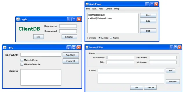 Figure 2: A Java/Swing application