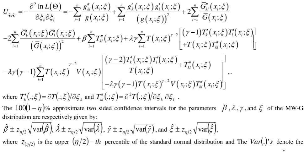 Table-1: Model selection criteria for the first data set  Model -2lnL AIC CAIC BIC KS 