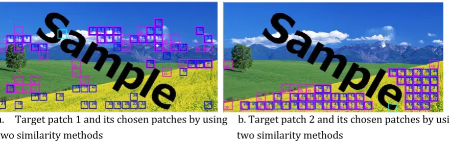 Fig. 2. The chosen patches by using max histogram. 