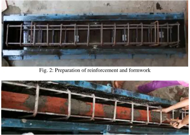 Fig. 2: Preparation of reinforcement and formwork 