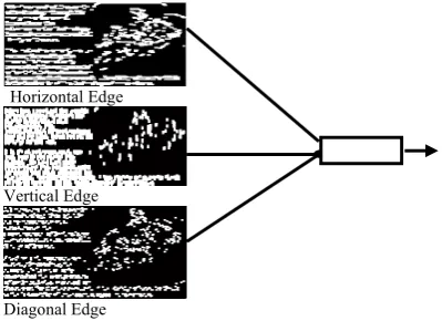 Figure 3.10 Text extraction by using the logical AND operator           Since three kinds of edge regions are intermixed in the 