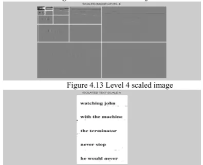 Figure 4.17Text isolation using wavelet and multilevel scaling 
